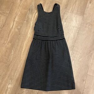 Madewell thick knit business casual striped dress with pockets